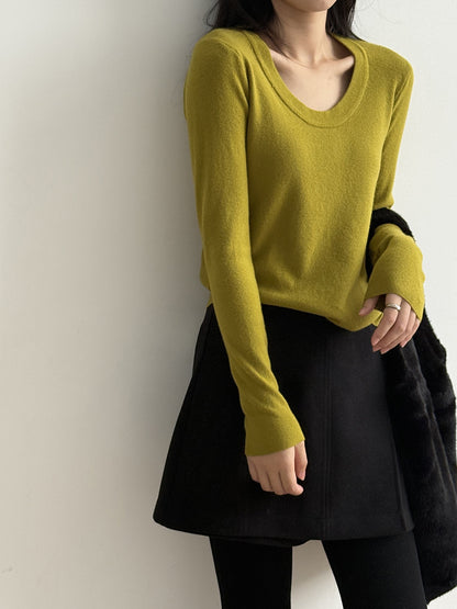 【Y275】實拍冬季U領長袖針織衫251106