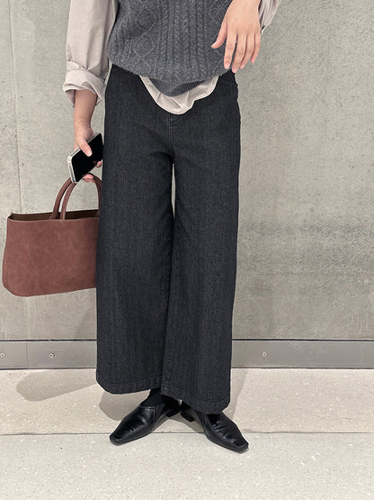 【cim6121】實拍超顯瘦顯腿直彈性九分黑色牛仔褲251030