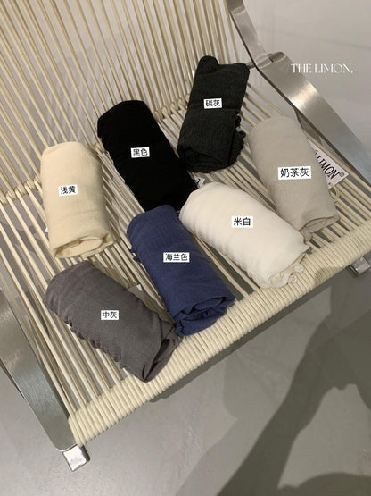 【LT371】檸檬家溫柔細節・天絲木耳邊圓領修身針織衫260909