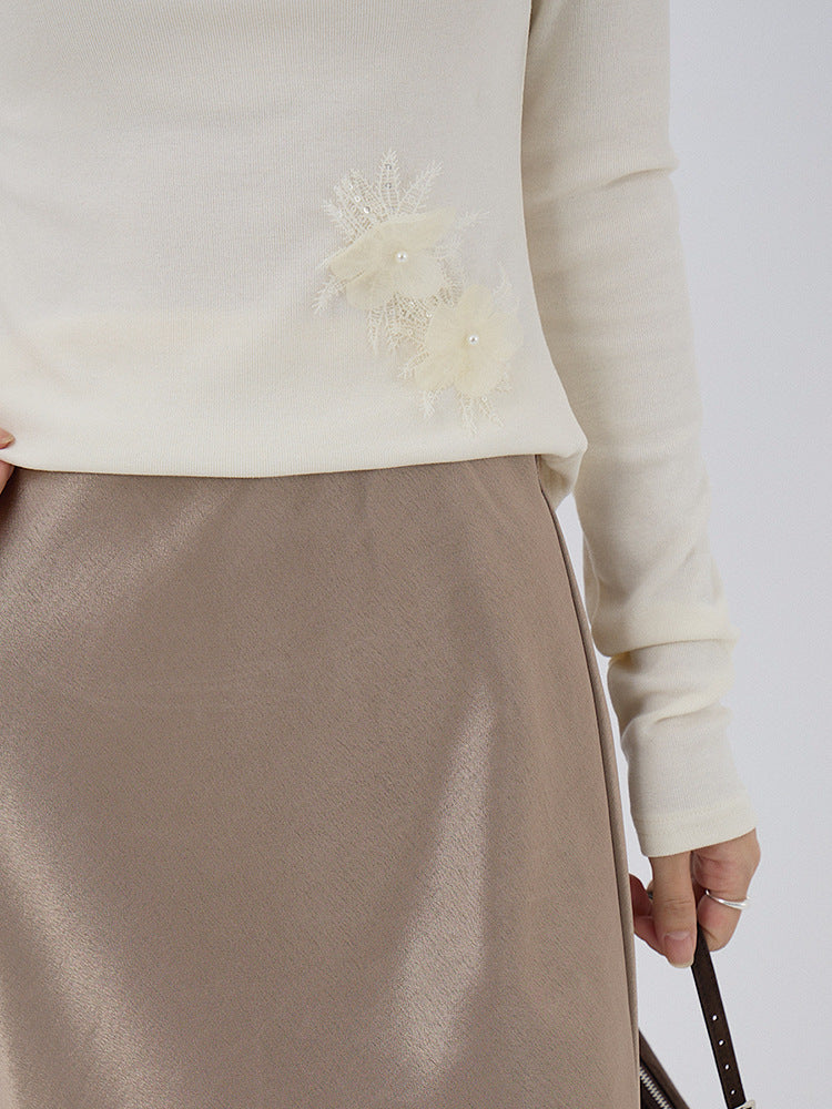 【LD3288】實拍秋冬高腰垂感抓絨厚款緞面魚尾裙251103