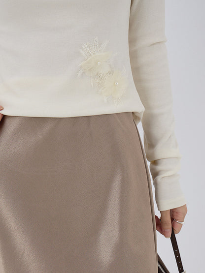 【LD3288】實拍秋冬高腰垂感抓絨厚款緞面魚尾裙251103