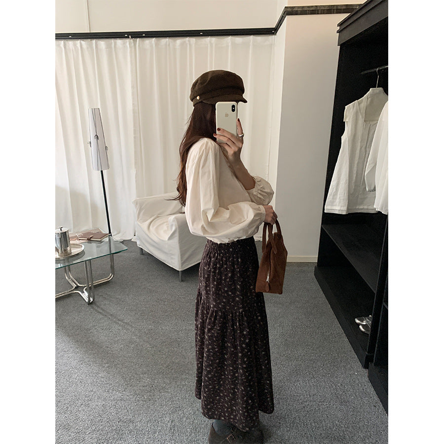 【H5488】實拍法式温柔蕾絲長袖襯衫251109