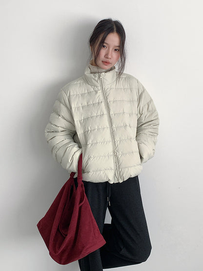 【LD11067】實拍簡約設計保暖立領含絨棉服外套（白鴨絨50%)
251209