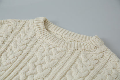 【LD11003】實拍冬季加厚麻花長袖圓領毛衣251110