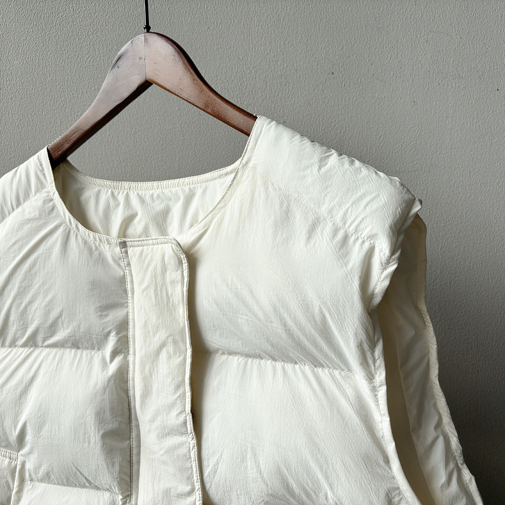 【Y82635】實拍秋冬簡約圓領棉背心251106