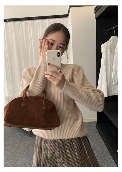 【H5484】實拍秋冬加厚慵懶高領針織毛衣251109