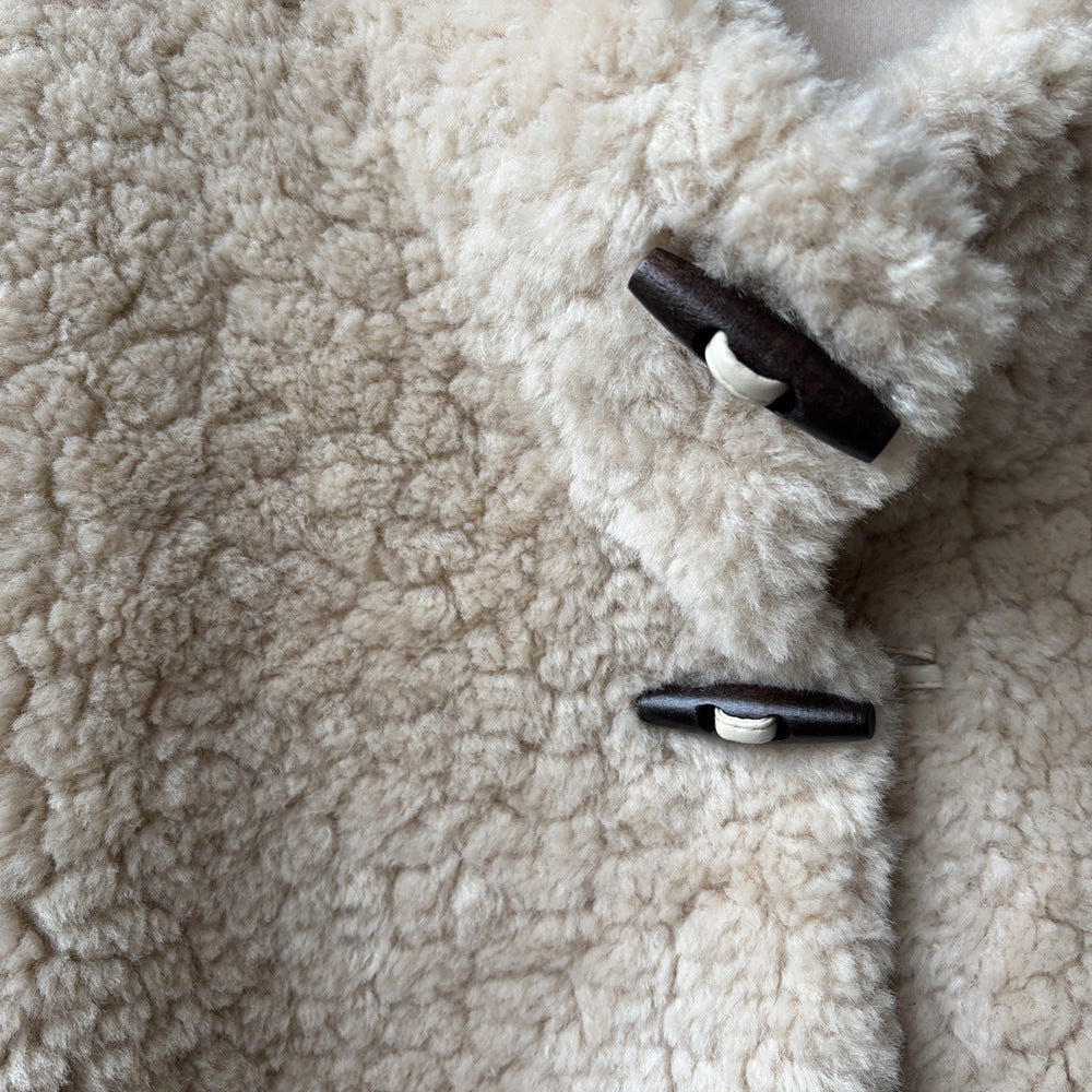 【Y7097】實拍冬季慵懒可愛牛角扣羊羔毛厚外套251113