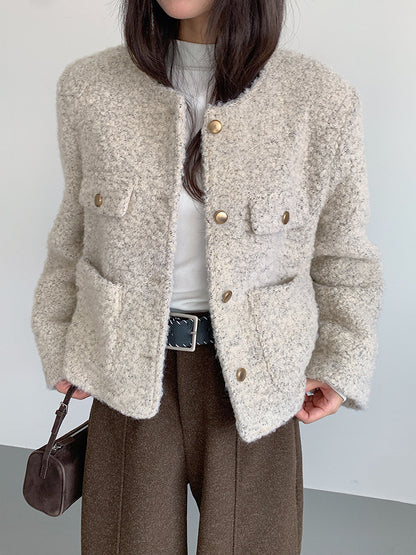 【LD9507】實拍高級感小香風粗花呢子外套251110