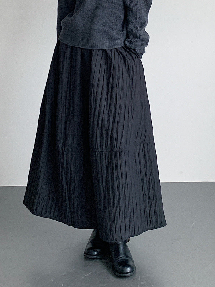 【LD11017】實拍日系加厚棉感保暖高腰花苞裙（左右有口袋）251110