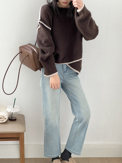 【YP2472】 實拍熱銷不規則針織毛衣251023