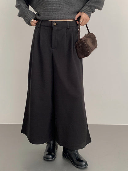 【LD11035】實拍S~L韓版寬鬆高腰毛呢加絨加厚九分褲251124