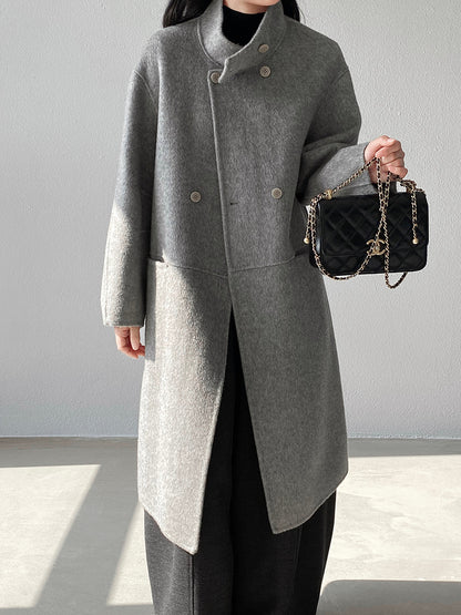 【cimz629065】實拍高級感貴氣重磅氣質羊毛桑蟬絲大衣外套251128