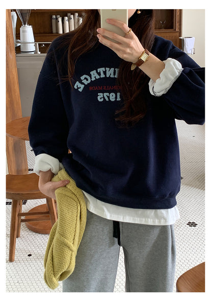 【H5507】實拍假兩件毛巾絨大版加厚衛衣251118