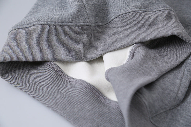 【LD11064】實拍慵懶灰色加絨加厚連帽寬鬆衞衣251209