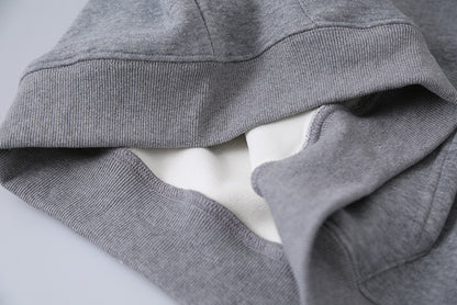 【LD11064】實拍慵懶灰色加絨加厚連帽寬鬆衞衣251209