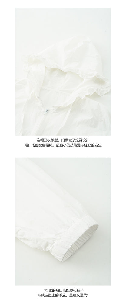 【H5209】實拍韓系荷葉清新連帽抽繩輕薄透氣防曬外套250422
