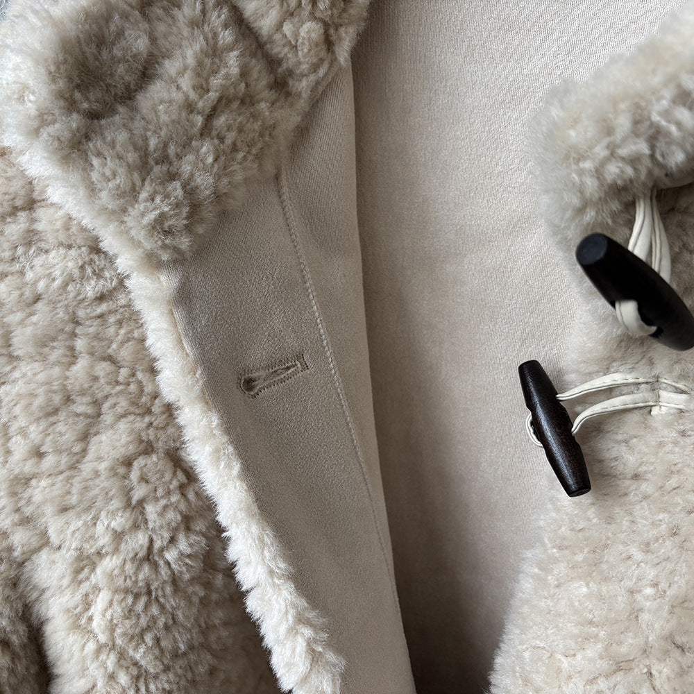 【Y7097】實拍冬季慵懒可愛牛角扣羊羔毛厚外套251113