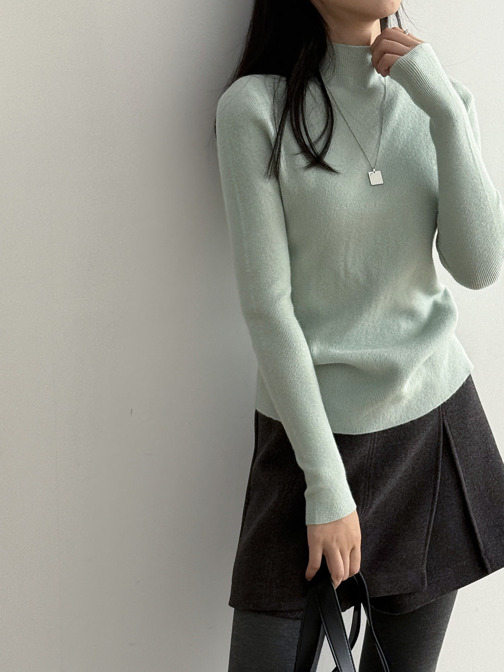 【Y315】實拍高級感半高領針織衫（棉羊毛4%)251106