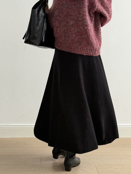 【Y0723】實拍冬季簡約針織大擺A字裙（棉羊毛4%)251106