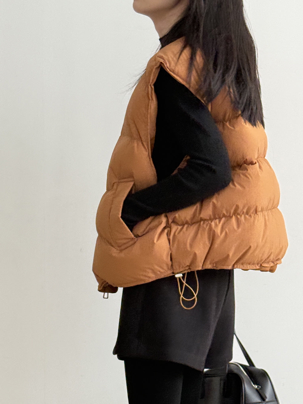 【Y82635】實拍秋冬簡約圓領棉背心251106