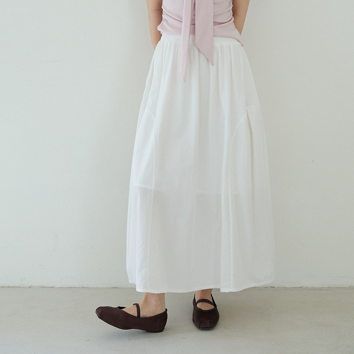 【LD11180】實拍夏季拼接纯色花苞裙260317