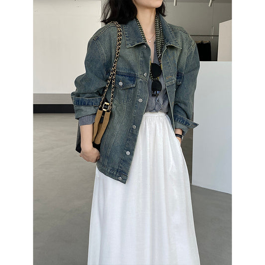 【cimz6321】實拍韓版復古休閒寬鬆牛仔外套260311