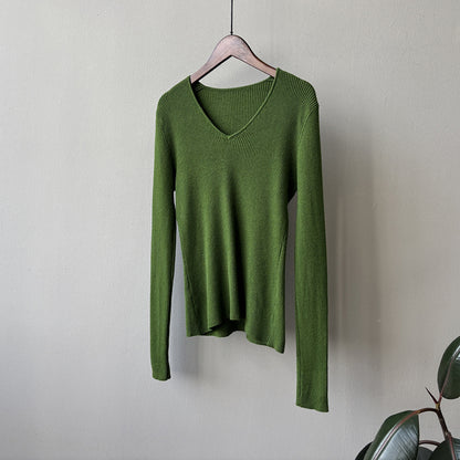【YP313】實拍冬季氣質簡約v領針織衫251113