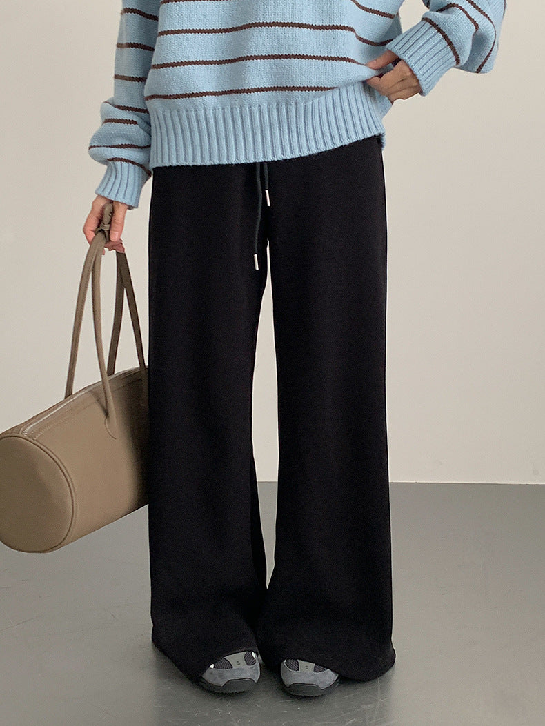 【LD11056】實拍慵懶高級感超修飾微喇叭衛褲251209