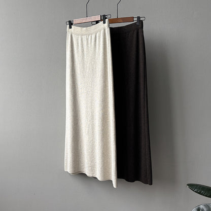 【YP682】 實拍高腰軟糯垂感針織長裙251023