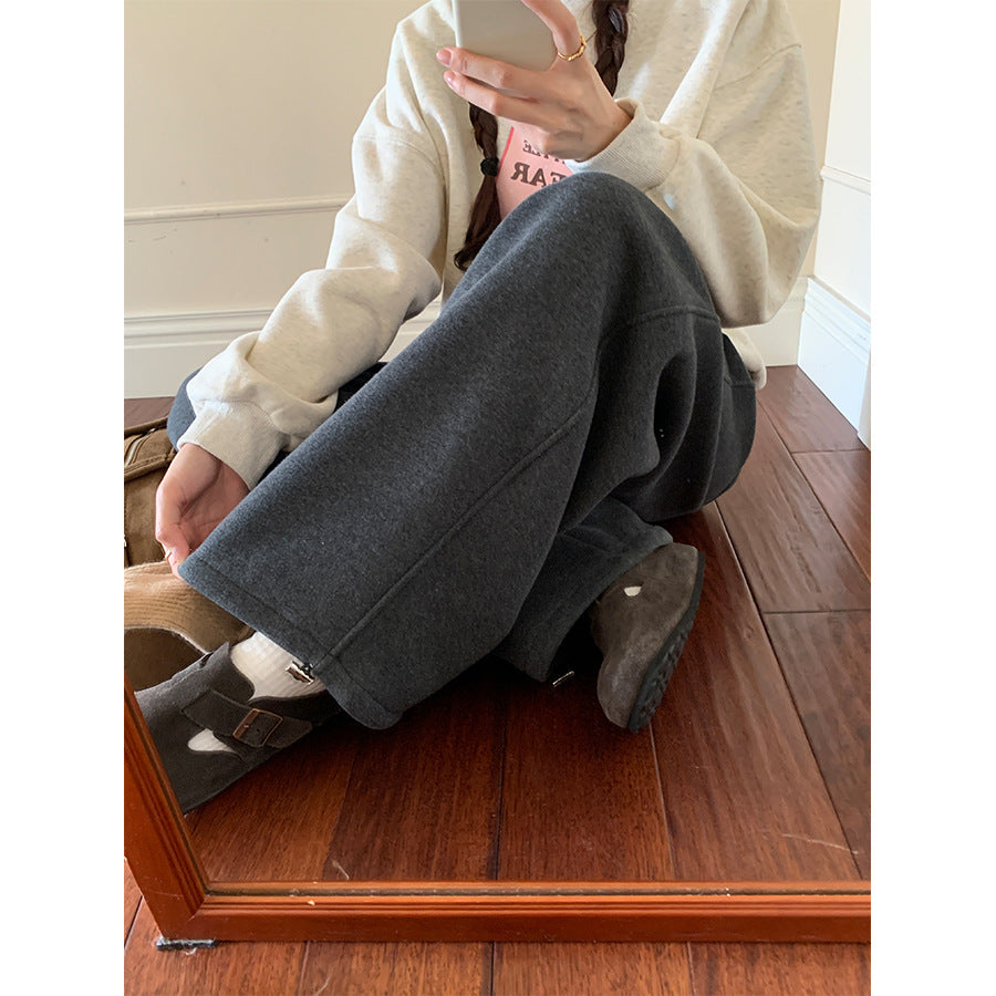 【H5508】實拍M~XL懶懶加厚奧粒絨舒適休閒彎刀褲型251118