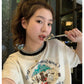 【H658】實拍韓國卡通印花圖案撞色T恤230517