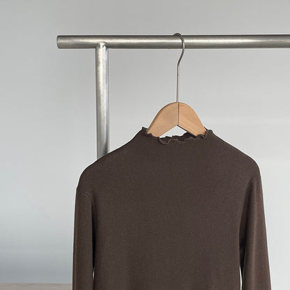 【cimYL223】實拍氣質安迪絨木耳邊針織衫251201