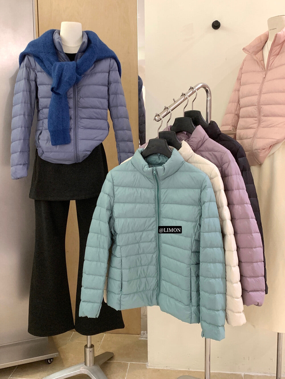 【L1189】實拍M~XL檸檬秋冬輕薄好收納立領保暖白鴨絨外套251117