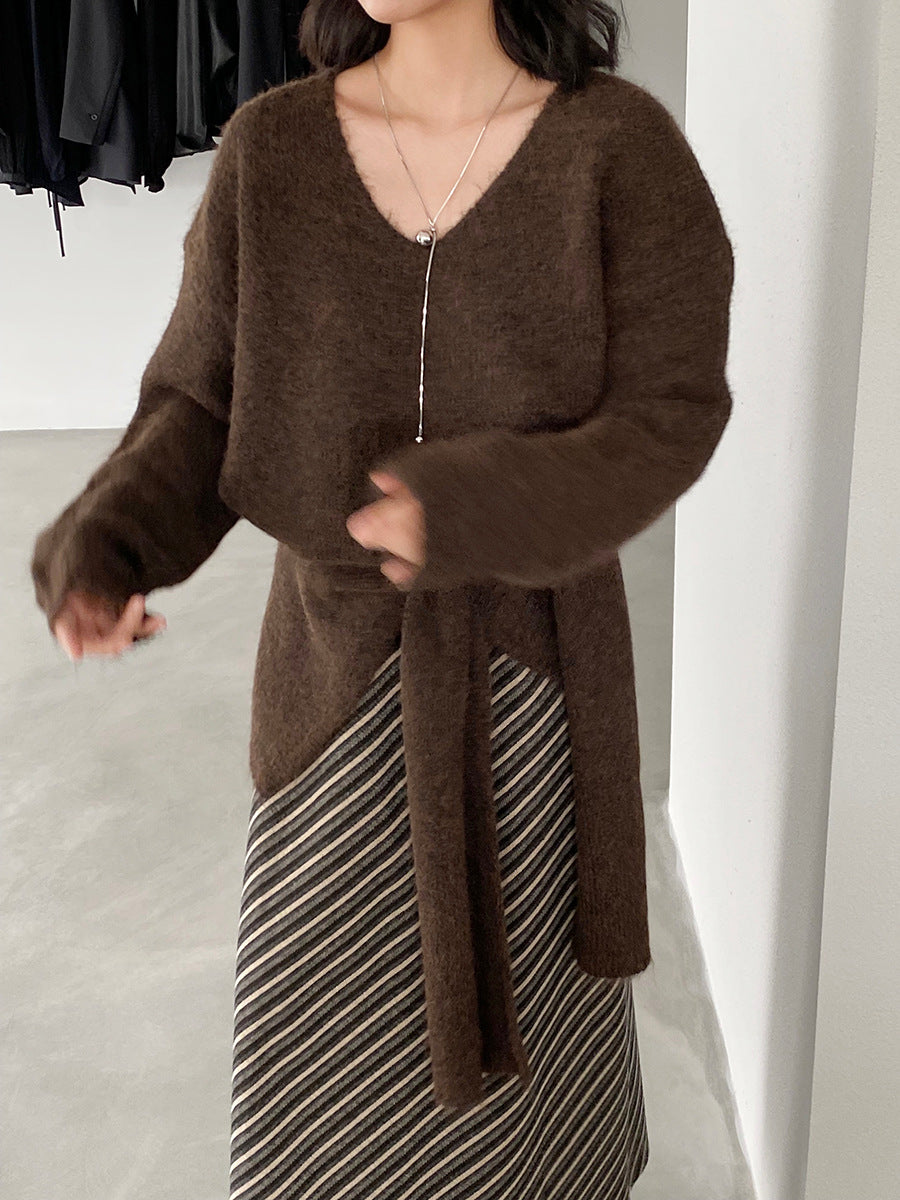 【cim8802】實拍纯色溫柔針織毛衣+針織披肩(羊毛8）251114