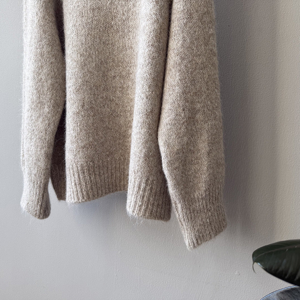 【YP1042】 實拍軟糯寬鬆高領針織毛衣外套(含羊毛4%) 251023