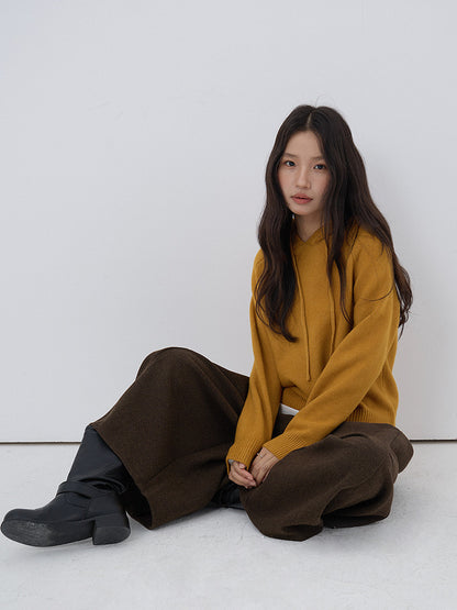 【LD3280】實拍慵懶小個子抽繩連帽針織毛衣251103