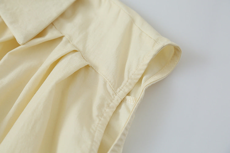 【LD11257】韓系知性OL☕氣質綁帶收腰V領純色短袖襯衫/Polo衫

260427