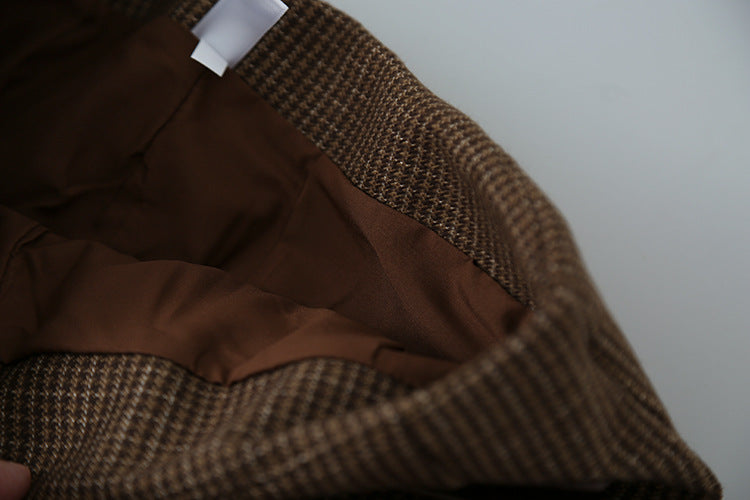 【LD3299】實拍S~XL秋冬露思同款～刺繡毛呢百褶裙251103