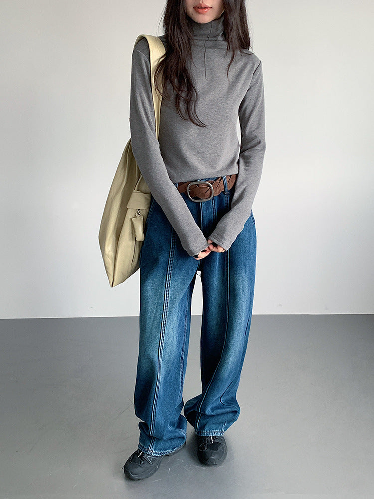 【LD11012】實拍加厚半高領6色打底長袖t恤251110