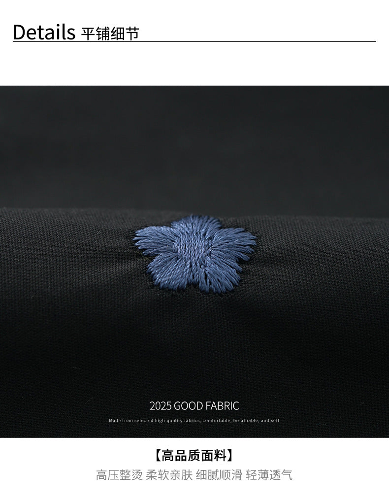 【H5335】實拍夏寬鬆刺繡小花直筒褲250624