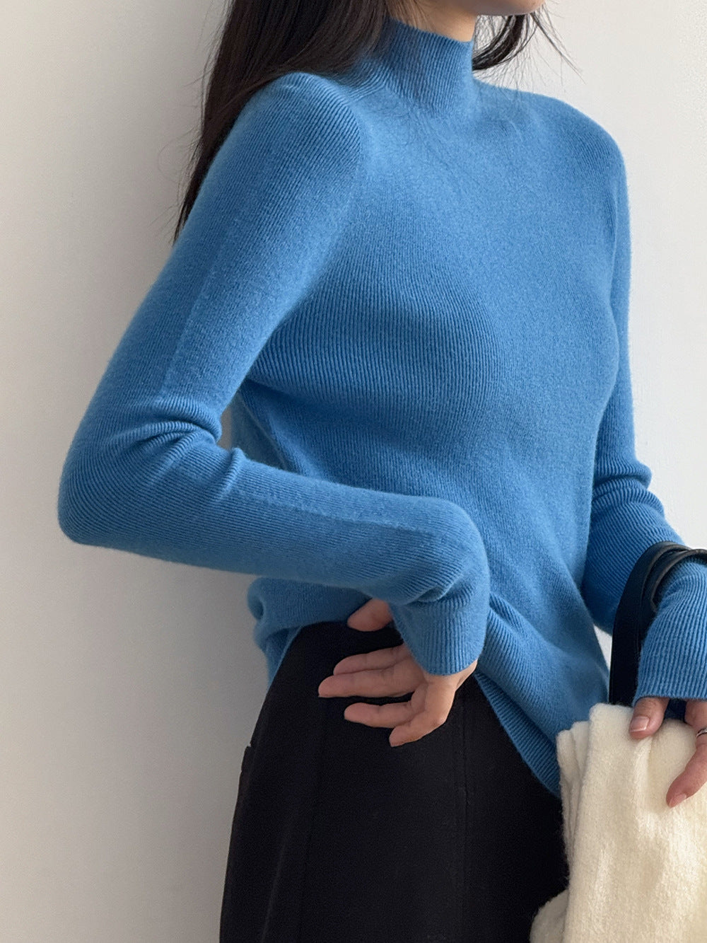 【Y315】實拍高級感半高領針織衫（棉羊毛4%)251106