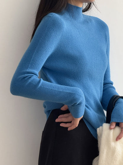 【Y315】實拍高級感半高領針織衫（棉羊毛4%)251106