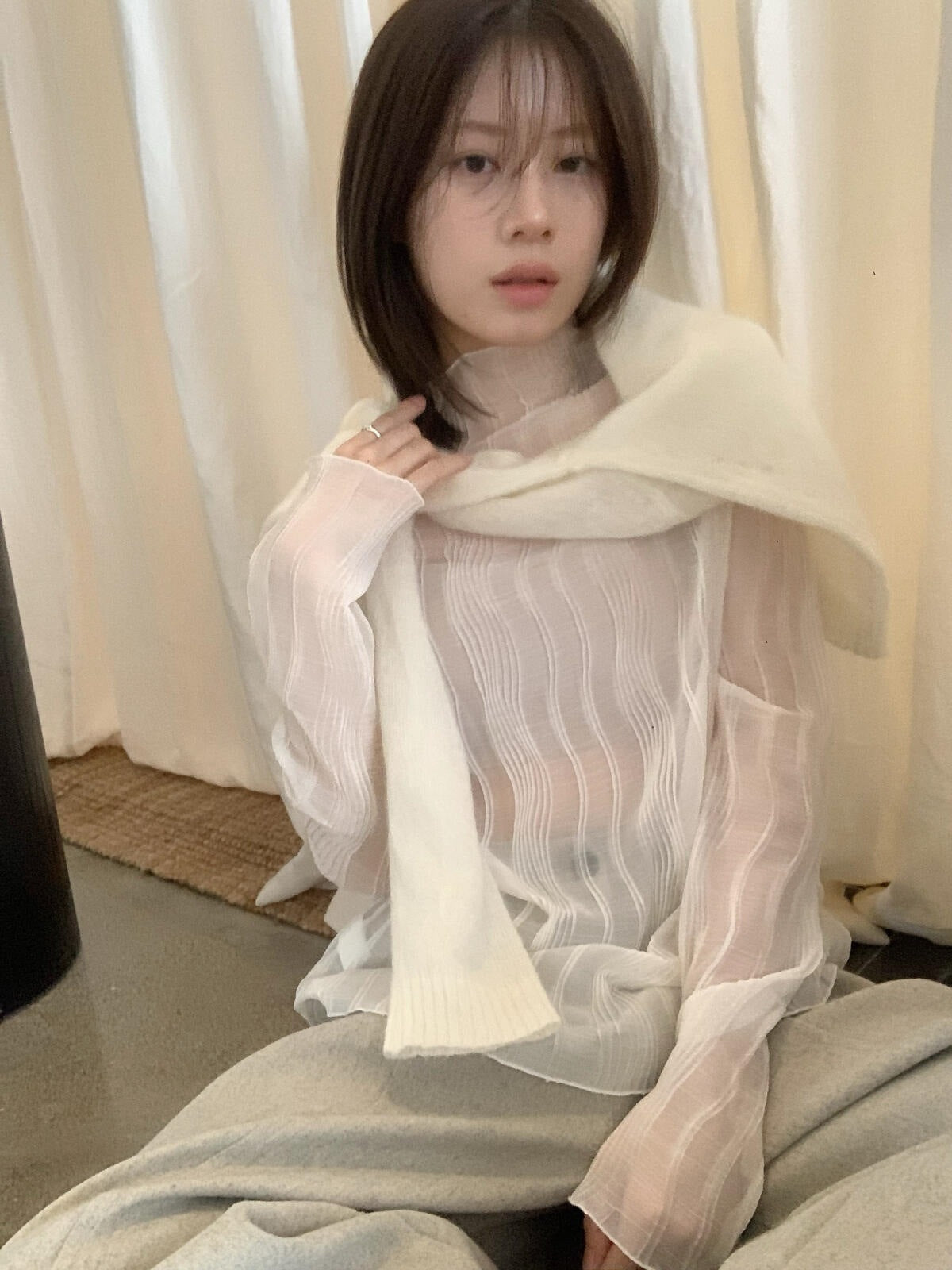 【LS61257】IMISS 仙氣十足內搭雪紡網紗上衣260921
