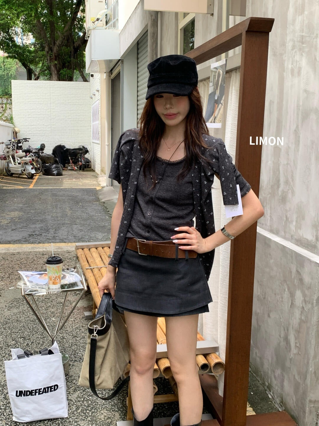 【L11280】檸檬家時髦復古・碎花短版針織小外套與背心套裝260909