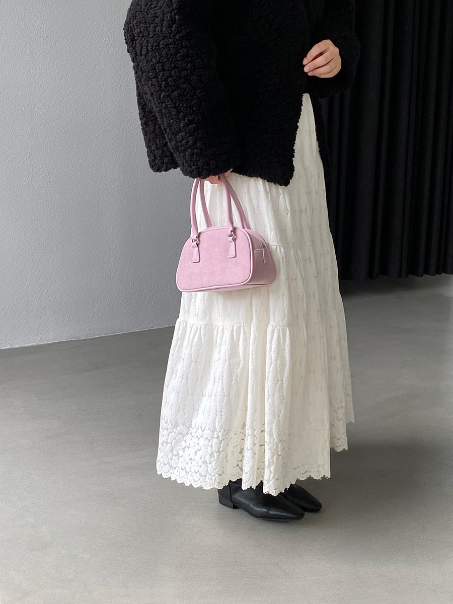 【cim6378】實拍冬日加厚蕾絲長裙251030