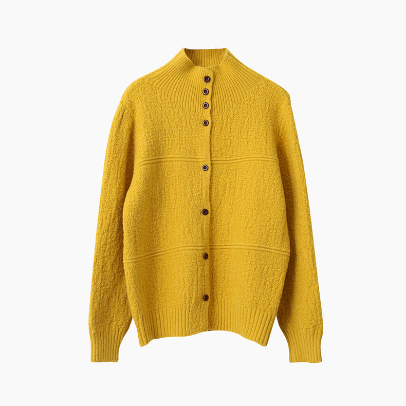 【LD11037】實拍高領開衫針織毛衣251202