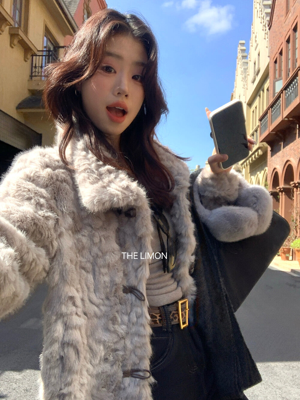 【L1230】實拍檸檬冬季加厚保暖立領牛角扣仿皮草外套251117