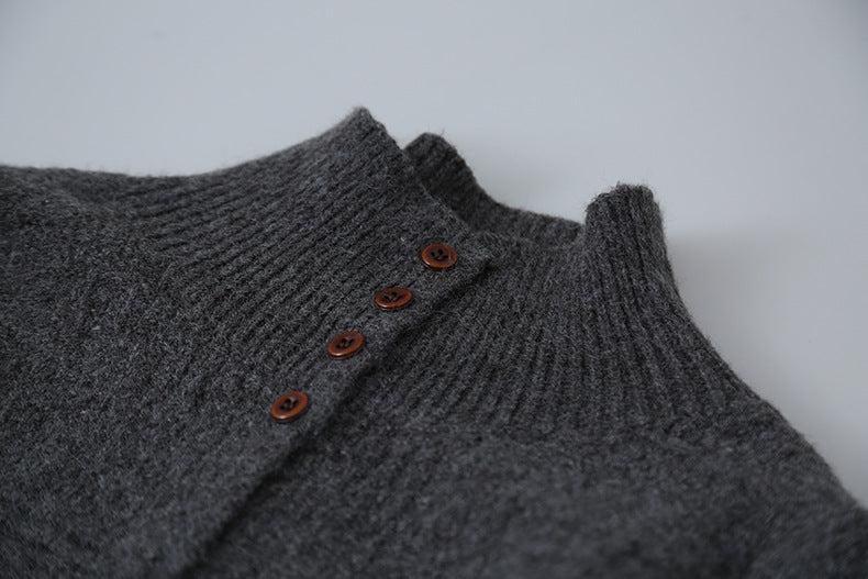 【LD11037】實拍高領開衫針織毛衣251202