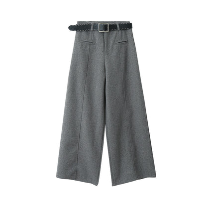 【LD11011】實拍S~XL設計感毛呢西裝闊腿褲251110