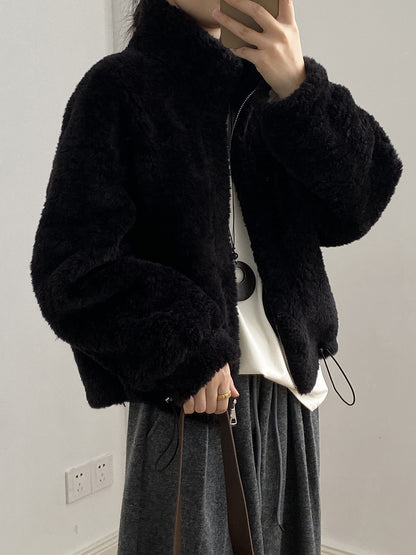 【YH8567】實拍冬天保暖厚款立领羊羔毛外套251113
